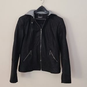 Large "Leather" Jacket with Hood